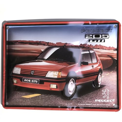 Metallschild Peugeot 205 GTI I & S Collector (15 x 20 cm) *Modell in Relief* von Les Collections Rétro