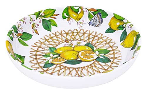 Les Jardins de la Comtesse - Suppenteller ideal als Suppenteller oder Nudeln – Melamin – Capri – Ø 20 cm – gelbe Zitronen – nahezu unzerbrechliche Geschirr-Kollektion MelARTmine von Les Jardins de la Comtesse