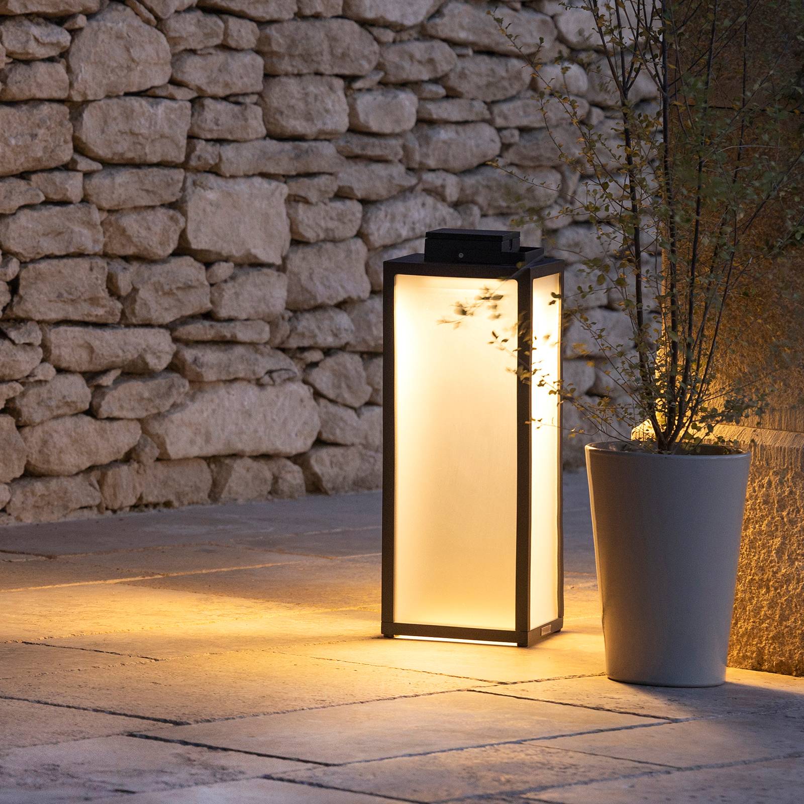 LED-Solarlaterne Tradition, anthrazit, Höhe 65 cm von Les Jardins