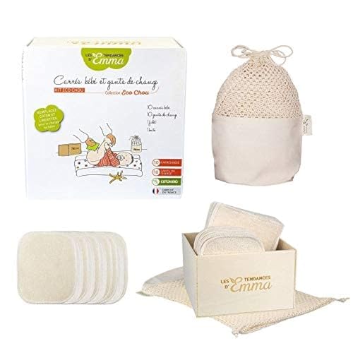 Kit Eco Chou –  waschbare Reinigungstücher für Babys – Material: Bio-Baumwolle von Youdoit
