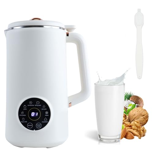 1000ml Sojamilchbereiter, Sojamilch Maker Sojamilch Maschine Milchmaschine mit Edelstahl Klinge Pflanzenmilch Bereiter Maschine, Nussmilchbereiter mit Reinigungsbürste und Messbecher, Weiß von Les-Theresa