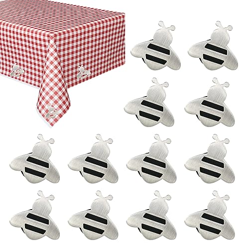 12er Set Tischtuch Gewichte, Tischdeckenbeschwerer für Draußen Magnet Magnet Tischdeckenbeschwerer, Biene Extra Schwer Magnetische Gewichte, für Außenbereich Küche, Hochzeitsfeier, Picknick von Les-Theresa