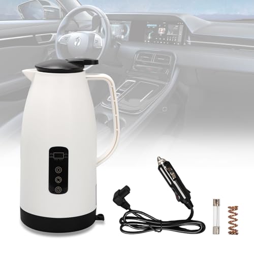 12v/24v Auto Reise Elektrischer Wasserkocher, 1200ml Tragbarer Reise Wasserkocher Auto Auto Thermoskanne, Anti Trockenbrand Schutz, für KFZ Camping, Zubereitung von Tee, Kaffee, Heißwasser 12v/24v Auto Reise Elektrischer Wasserkocher, 1200ml Tragbarer Reise Wasserkocher Auto Auto Thermoskanne, Anti Trockenbrand Schutz, für KFZ Camping, Zubereitung von Tee, Kaffee, Heißwasser von Les-Theresa