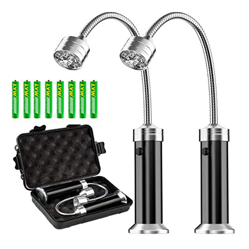 2 Stück Grill Licht LED, Magnetische Grill BBQ Licht 360° Drehbare Flexibel Grill Lampen Grillbeleuchtung Draußen für Grillen im Freien Camping Party Werkstatt, Aufbewahrungsbox und 8 Batterien von Les-Theresa