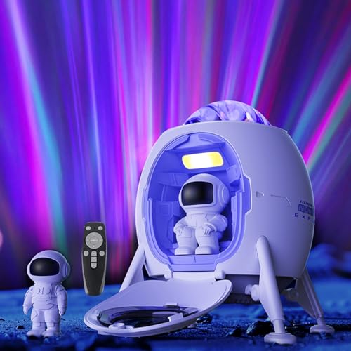 2 in 1 Astronaut Sternenhimmel Projektor, Raumkapsel Galaxy Projector mit Bluetooth und Timing Funktion, Sternenhimmel Projektor Kinder mit Weißem Rauschen und 8 Lichtmodi, für Erwachsene, Kinder von Les-Theresa