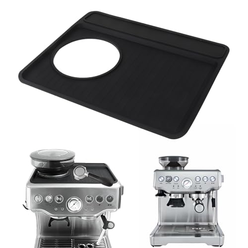 28 * 23.5 cm Kaffeematte Schwarz für Breville 870/880, Silikon Espresso Tampermatte Rutschfest Espressomaschinenmatte, Wasserdicht Hitzebeständig Espresso Thekenunterlage für Zuhause, Küche 28 * 23.5 cm Kaffeematte Schwarz für Breville 870/880, Silikon Espresso Tampermatte Rutschfest Espressomaschinenmatte, Wasserdicht Hitzebeständig Espresso Thekenunterlage für Zuhause, Küche von Les-Theresa