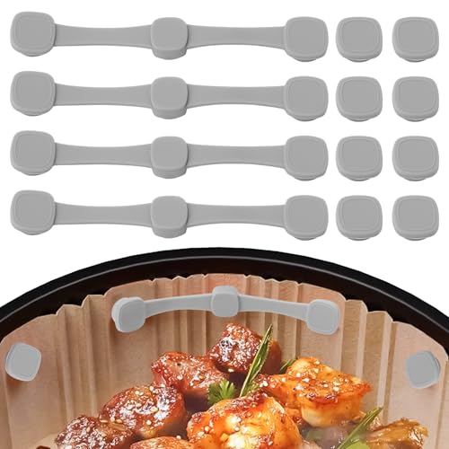4 Stück Heißluftfritteuse Magnete, Magnete für Backpapier in der Heißluftfritteuse Backpapier Magnet für Airfryer Magnet Schnalle Silikon, zum Kochen und Backen in der Heißluftfritteuse (01) von Les-Theresa