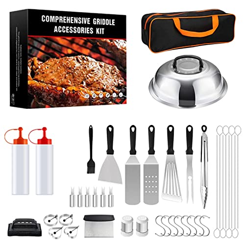 42 Stück Grill Zubehör Set, BBQ Grillbesteck Set Gasgrill Zubehör Set Grillbesteck Set für Gasgrill Grillset Edelstahl mit Grillkoffer, Grillzubehör BBQ für Garten und Camping für Männer und Frauen von Les-Theresa