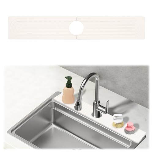 60 * 10 * 1 cm Wasserhahn Absorbierende Matte, Abtropfmatte Spüle Kieselgur Wasserhahn Matte Wasserhahn Spritzschutz Küche Fast Dry Faucet Mat, für Küche und Badezimmer Arbeitsplatte Protect (Weiß) 60 * 10 * 1 cm Wasserhahn Absorbierende Matte, Abtropfmatte Spüle Kieselgur Wasserhahn Matte Wasserhahn Spritzschutz Küche Fast Dry Faucet Mat, für Küche und Badezimmer Arbeitsplatte Protect (Weiß) von Les-Theresa