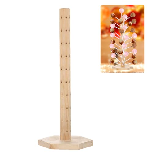 60 Löcher Cake Pop Ständer Holz, 14.5*42cm Lollipop Sticks Ständer Ständer für Lutscher Cake Pop Halter Ständer, Lutscher Halter für Dessert Tisch, Hochzeit, Geburtstag, Babyparty, Partys von Les-Theresa