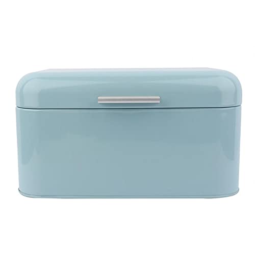 Große Brotbox, einfarbig Retro-Metall-Brotkasten-Aufbewahrungsbehälter für Küchenarbeitsplatte(Blau) von Les-Theresa