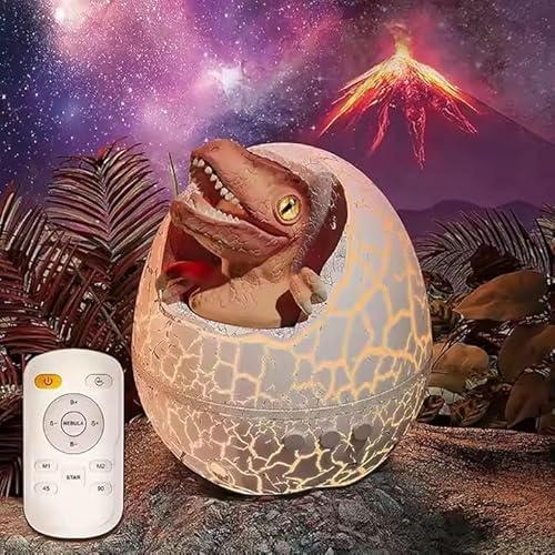 LED Sternenhimmel Projektor, Dinosaurier Ei Galaxy Projektor Sternenhimmel mit Bluetooth und Weißer Rauschfunktion, Nachtlicht Projektor Kinder mit 8 Lichtmodi, Timing Funktion, für Erwachsene, Kinder von Les-Theresa
