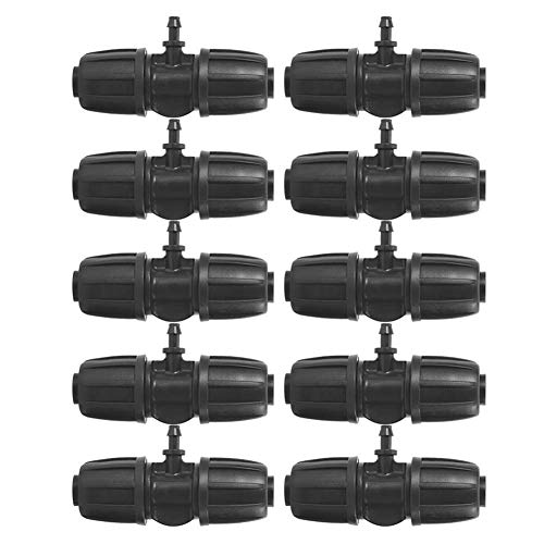 Les-Theresa 10Pcs Gartenschlauch Wasserrohr Verbinder Barbed Tee 8MM Bis 4/7 Garden Lock Barbed Tee Connector,Bewässerungsrohr Anti-Drop-Qualitätsfitting für PE-Schlauch Gartenbewässerung von Les-Theresa