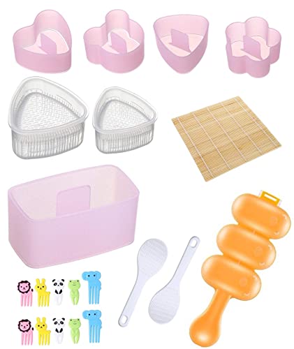 12 Teiliges Onigiri Formen Set, Reisbällchen Former Onigiri Mold Sushi Formen Set Klassisches Dreieck Reisbällchen Maker Onigiri Form PBPA Frei, Sushi Form Kit Zubehör für Lunch Bento Box Zubehör von Les-Theresa