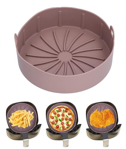 Silikonform für Heißluftfritteuse, Air Fryer Silicone Pot Wiederverwendbar, Rund Backpapier für Heißluftfritteuse, airfryer silikonform, heißluftfritteuse backform, Heißluftfritteuse-Zubehör von Les-Theresa