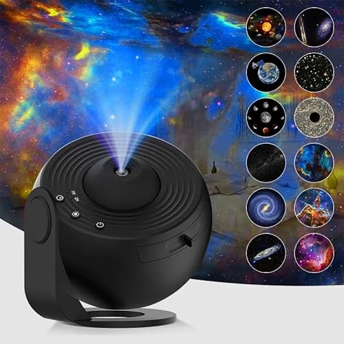 Sternenhimmel Projektor,LED Galaxy Projector,Realistisches Sternenhimmel Nachtlicht mit 12 Planeten Discs,Sonnensystem Konstellation Mond,Nachtlicht Projektor Baby,Geschenk für Kinder Erwachsene von Les-Theresa