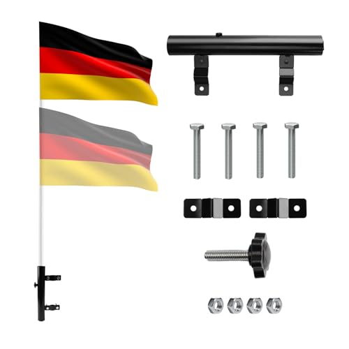 Wohnmobil Fahnenhalter,Verstellbarer Metall Fahnenmas für Fahnendekoration,Ideal für Wohnmobilleitern, Bootsleitern und Andere Montierte Fahnenmasten,4,2CM Durchmesser,Stark und Rostfrei von Les-Theresa