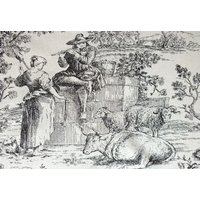 Laminierte Tischset Muster Toile De Jouy Schwarz Nummer 2 von LesSetsDeMarion