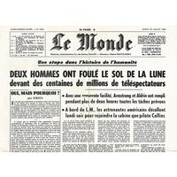 Laminierter Tisch Set Alte Zeitungen Erste Schritte Auf Dem Mond von LesSetsDeMarion