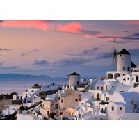 Laminiertes Tischset Griechenland Santorini von LesSetsDeMarion
