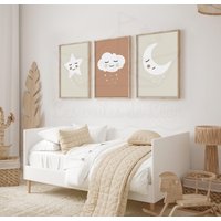 3Er Set Kinderposter Mond Stern Wolke 30x40cm Babyzimmer Deko Boho Himmel Wandposter Geschenkidee Für Ein Baby Mädchen Oder Junge 3Er Set Kinderposter Mond Stern Wolke 30x40cm Babyzimmer Deko Boho Himmel Wandposter Geschenkidee Für Ein Baby Mädchen Oder Junge von LesVoilesDeLeon