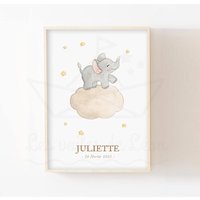 Elefantenbaby Dekoration 30x40cm Aquarell Illustration Wolke Sterne Himmel Personalisiertes Wandplakat Tiere Savanne Vorname Geburtsdatum Elefantenbaby Dekoration 30x40cm Aquarell Illustration Wolke Sterne Himmel Personalisiertes Wandplakat Tiere Savanne Vorname Geburtsdatum von LesVoilesDeLeon