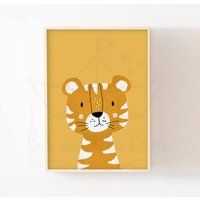 Tiger Wanddekoration A4 | 21x29, 7cm Oder 13x18cm Personalisiertes Vornamen-Plakat Safari Dschungeltier-Plakat Baby Geburt Geschenkidee Tiger Wanddekoration A4 | 21x29, 7cm Oder 13x18cm Personalisiertes Vornamen-Plakat Safari Dschungeltier-Plakat Baby Geburt Geschenkidee von LesVoilesDeLeon