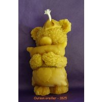 Kerze Bären Mit Einem Kissen Aus Reinem Bienenwachs von LesabeillesdIsabelle
