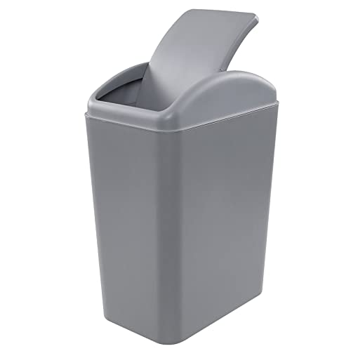 Lesbye 15 L MüLltonne, Abfallbehälter mit Deckel, Kleiner eimer Kunststoff, Abfalleimer, Kunststoff Mülleimer (Grau) von Lesbye