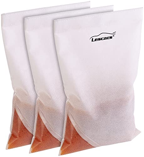 Lescars Silica Gel Auto: Wiederverwendbarer Auto-Entfeuchter mit 100 ml Wasseraufnahme, 3er-Set (Trockenmittel für Auto Innenraum, Silica Gel Beutel Auto, Windschutzscheibe) von Lescars