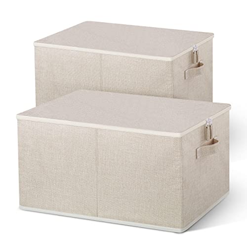 Lesfit Faltbare Aufbewahrungsbox Stoff 43x34x23 cm, 2er Pack von Lesfit