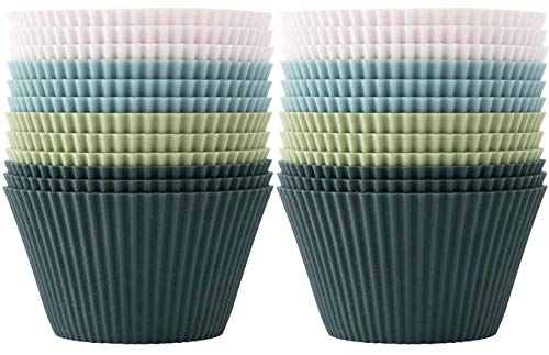 Lesipee Cupcake-Formen, Muffinformen aus Silikon Backform Standard Silikonformen für Muffins 4 Farben, 12er-Set Wiederverwendbare BPA-frei für Kuchen und Pudding (24er-Set Muffinformen) von Lesipee