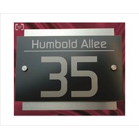 Hausnummer Schild Xl Anthrazit V2A Edelstahl 1.4301 Gebürstet Design Hausnummernschild Lasergravur Ral 7016 By Leskow Metalldesign von LeskowMetalldesign