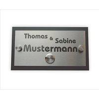 Klingelschild Aus Edelstahl 1.4301 Gebürstet Und Acrylglas Ral 7016 Mit Gravur Haustürklingel Klingelplatte Leskow Metalldesign von LeskowMetalldesign