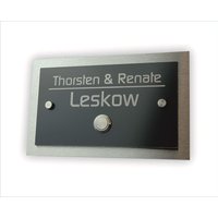 Klingelschild Aus Edelstahl 1.4301 Gebürstet Und Alu Panel Mit Gravur Haustürklingel Klingelplatte Leskow Metalldesign von LeskowMetalldesign