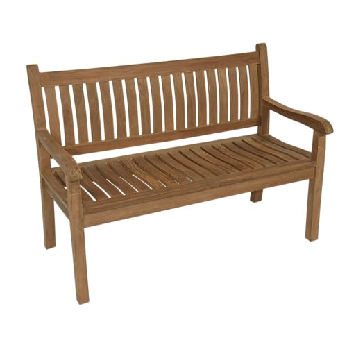 Bank Teak, Rückenlehne gebogen, 150cm von Lesli Living