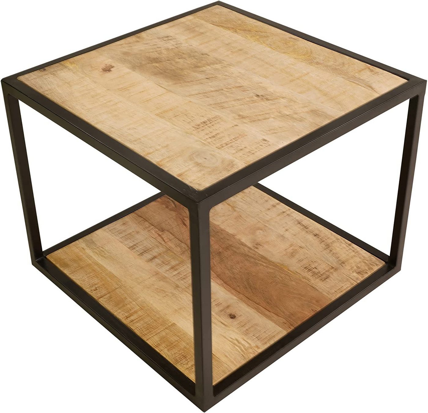 Lesli Living Beistelltisch Beistelltisch Holz Tisch Owen 50x50x40cm Mangoholz von Lesli Living