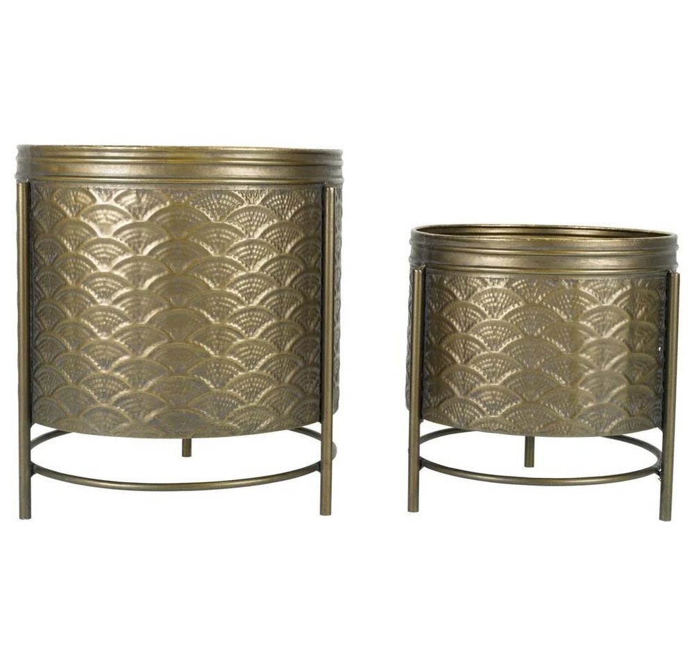 Lesli Living Blumentopf 2er Set Blumentopf Pflanzgefäß St. Tropez Metall (2 St) von Lesli Living