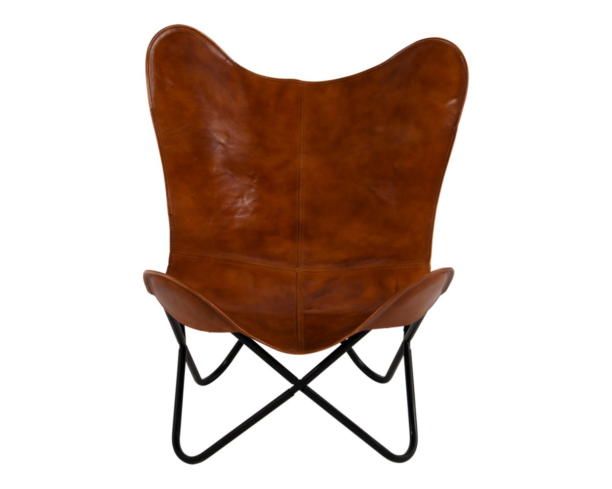 Lesli Living Cocktailsessel Schmetterlingsstuhl Butterfly Chair Buffalo braun 75x75x87 cm Leder von Lesli Living