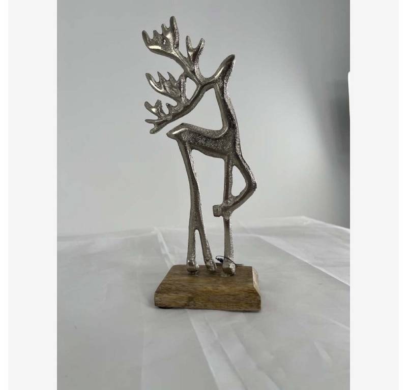 Lesli Living Dekofigur Hirsch auf Mangoholz Weihnachten 21cm von Lesli Living