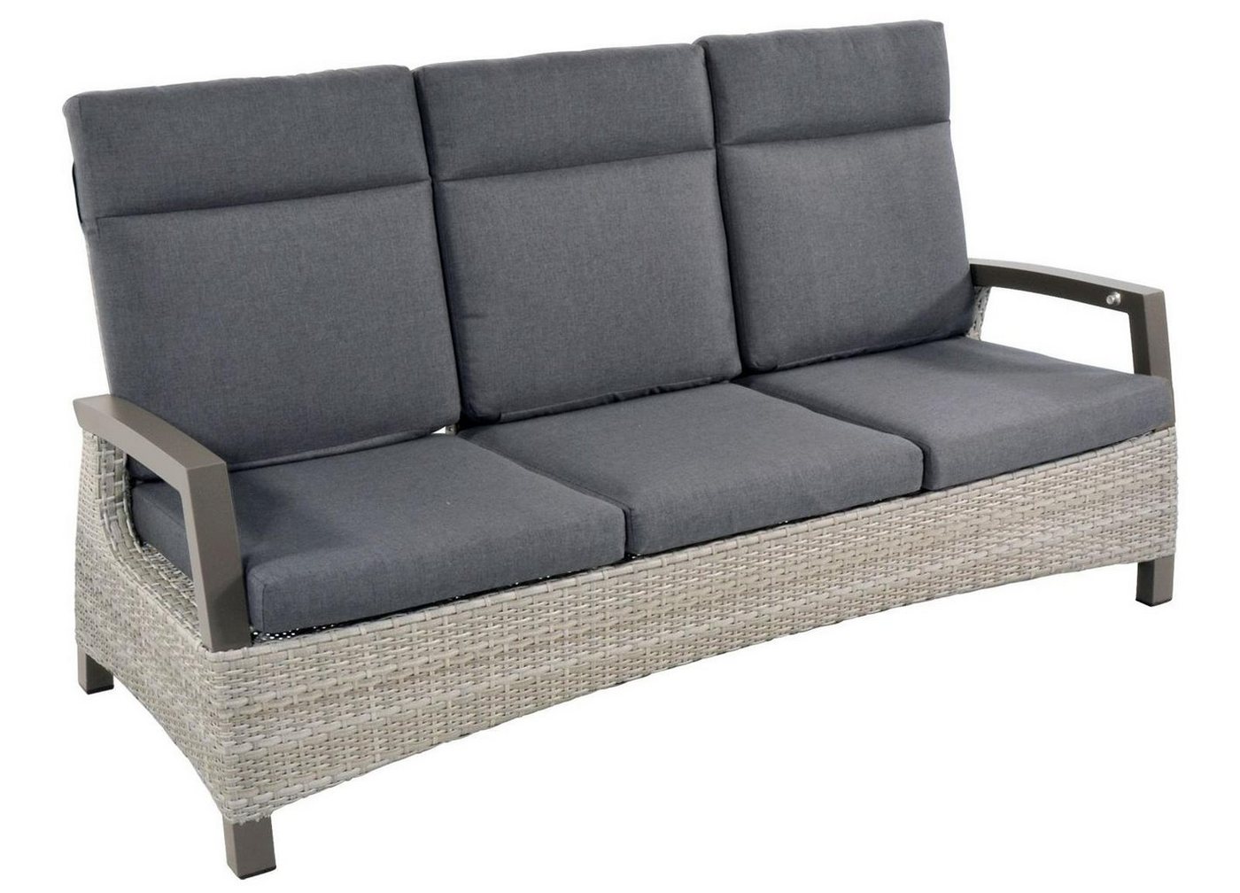 Lesli Living Gartenlounge-Bank Lesli Living 3er Loungensofa Loungenbank Prato Mountain" taupe" von Lesli Living