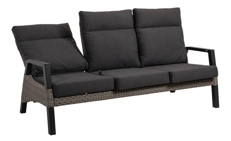 Lesli Living Gartenlounge-Bank Lesli Living 3er Loungensofa Loungenbank Treviso Brick" grau" von Lesli Living