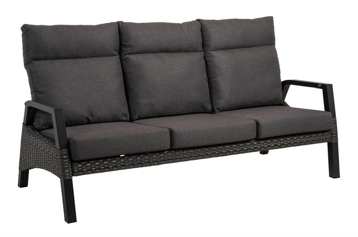 Lesli Living Gartenbank Lesli Living 3er Loungensofa Loungenbank Treviso Forte" grau-anthrazi" von Lesli Living