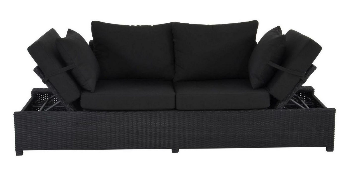 Lesli Living Gartenlounge-Bank Lesli Living Loungesofa Loungebank Roma Black" schwarz" von Lesli Living