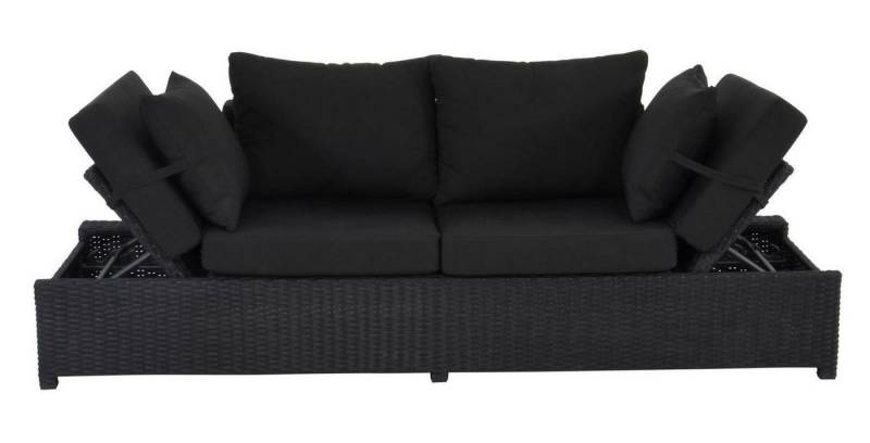 Lesli Living Gartenlounge-Bank Lesli Living Loungesofa Loungebank Roma Black" schwarz" von Lesli Living