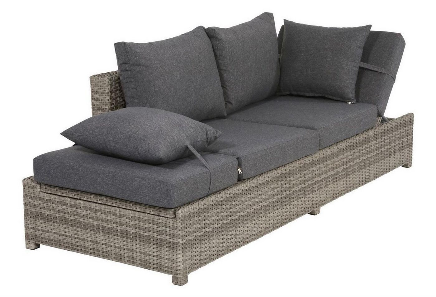 Lesli Living Gartenlounge-Bank Lesli Living Loungesofa Loungebank Roma Cloud" grau" von Lesli Living