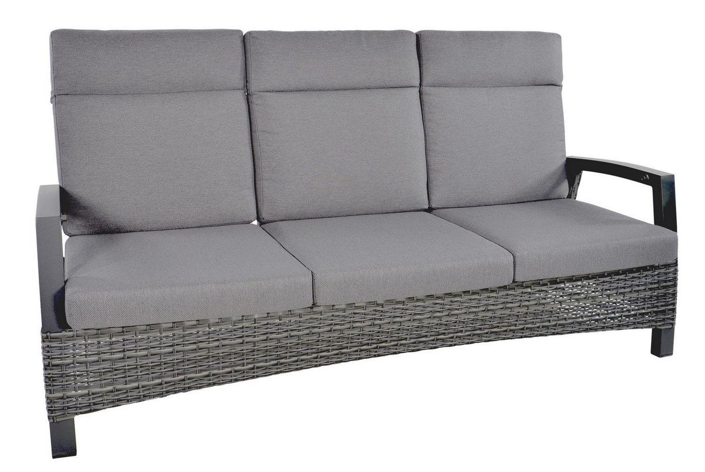 Lesli Living Gartenlounge-Bank Lesli Living 3er Loungesofa Loungebank "Prato Forte" grau-anthrazit Lesli Living Gartenlounge-Bank Lesli Living 3er Loungesofa Loungebank "Prato Forte" grau-anthrazit von Lesli Living