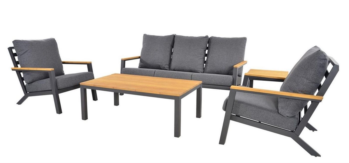 Lesli Living Gartenlounge-Set Lesli Living Lounge-Set Donnan anthrazit/grau von Lesli Living