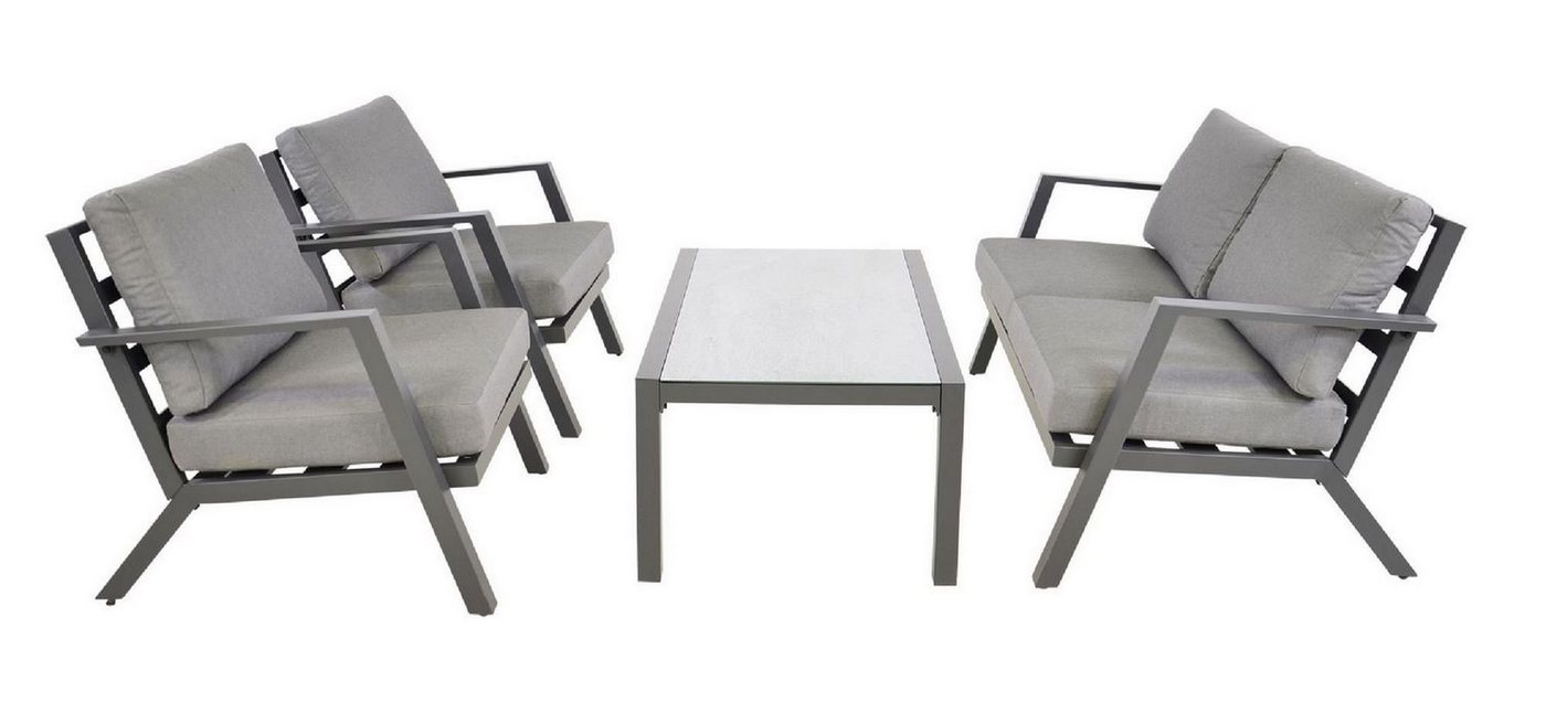 Lesli Living Gartenlounge-Set Lesli Living Lounge-Set Marah anthrazit/grau von Lesli Living