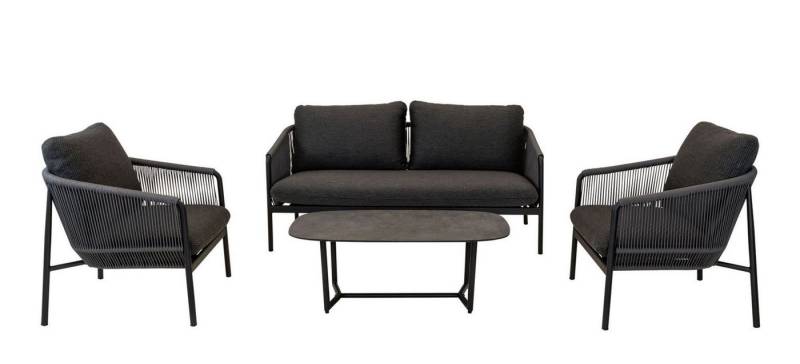 Lesli Living Gartenlounge-Set Lesli Living Lounge-Set "Osaka Black" dunkelgrau/grau meliert Lesli Living Gartenlounge-Set Lesli Living Lounge-Set "Osaka Black" dunkelgrau/grau meliert von Lesli Living